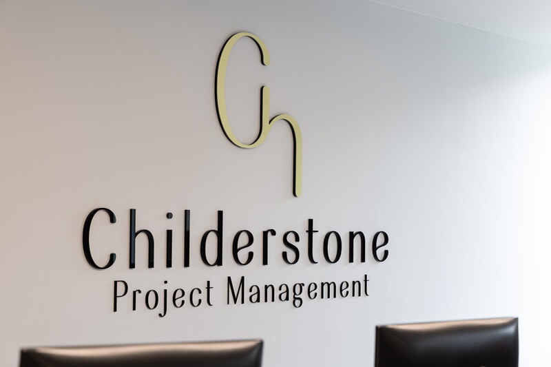 An image of the Childerstone Project Management wall lettering.